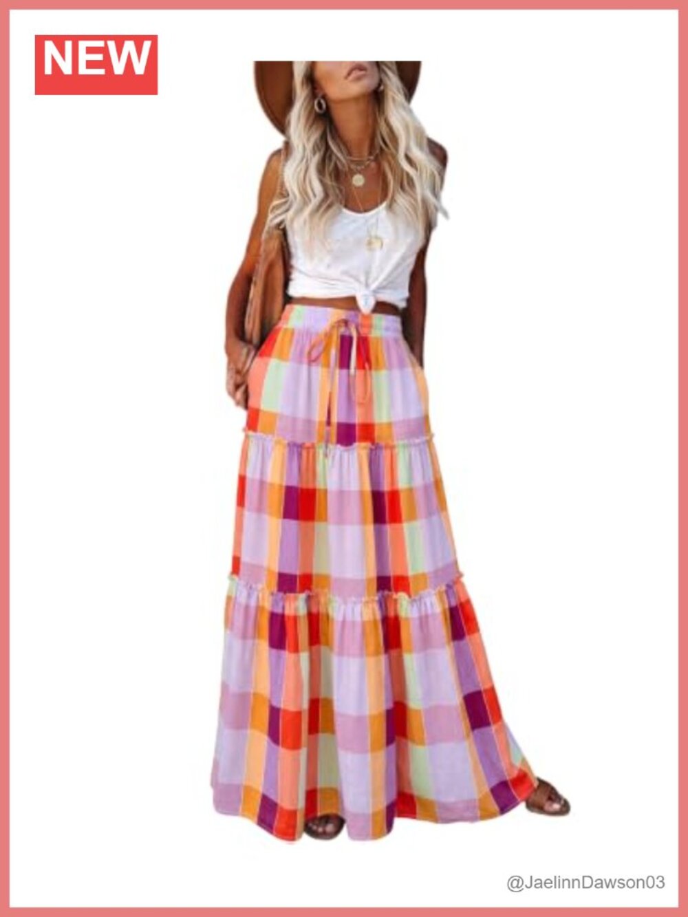 Womens Boho Maxi Skirt High Waist Tie Flowy Long Skirt Pockets